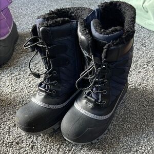 Black Winter Boots with Fur Lining
